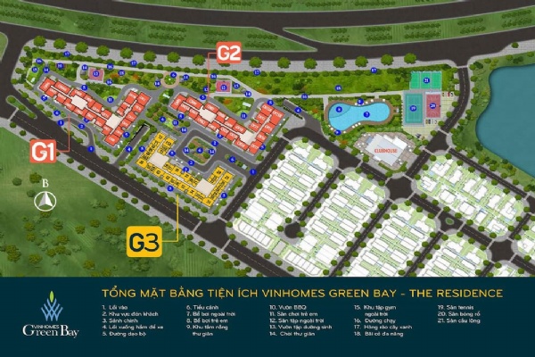 Chi tiết mặt bằng Vinhomes Green Bay - Cập nhật