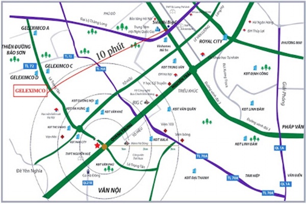 Đường đến khu đô thị Geleximco Lê Trọng Tấn