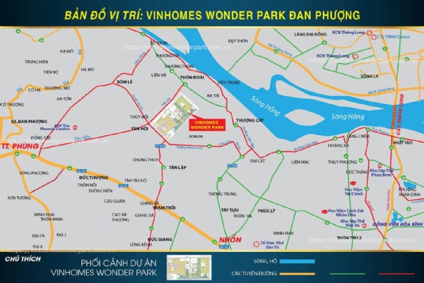 Vị trí Vinhomes Wonder Park Đan Phượng- Cập nhật mới nhất