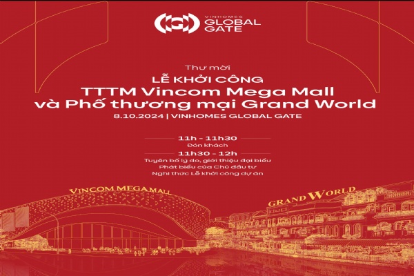 Lễ khởi công TTTM Vincom Mega Mall và Phố Thương Mại Grand World Vinhomes Global Gate Cổ Loa