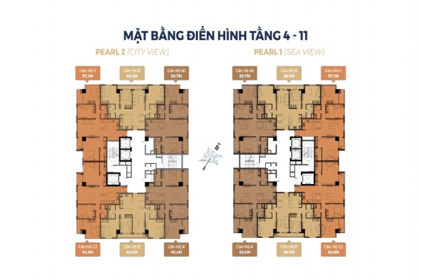 Mặt Bằng Thiết Kế Pearl Residence Cửa Lò