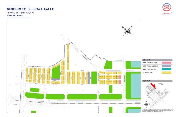 Mặt bằng quy hoạch phân khu Thịnh Vượng Vinhomes Cổ Loa - Vinhomes Global Gate Đông Anh
