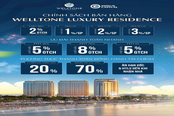 Chính sách bán hàng Welltone Luxury Residence tạo nền tảng tài chính linh hoạt cho người mua