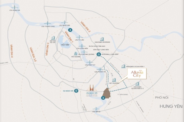 Vị trí Avenue Alluvia Sunshine Marina Văn Giang - Thông tin chi tiết