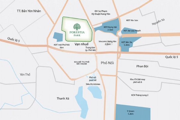 Vị trí Forestia Park MIK Phố Nối - Lợi thế vàng cho an cư và đầu tư