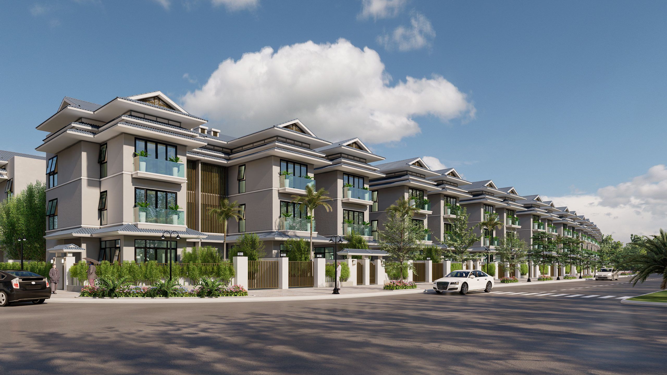 Bán biệt thự đơn lập hướng Bắc 3 tầng 1 tum - Mặt tiền 6m sân vườn rộng xây thô trong Sun Nha Trang