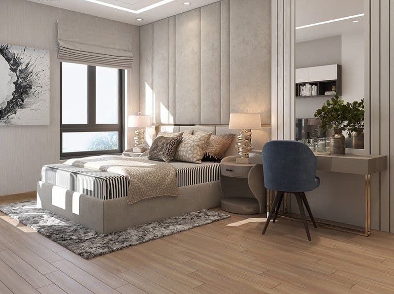 Cho thuê căn góc 3PN/2WC tòa The Rise 1 - DT: 103m2 tầng cao view Biển hồ Lumiere Ocean Crest