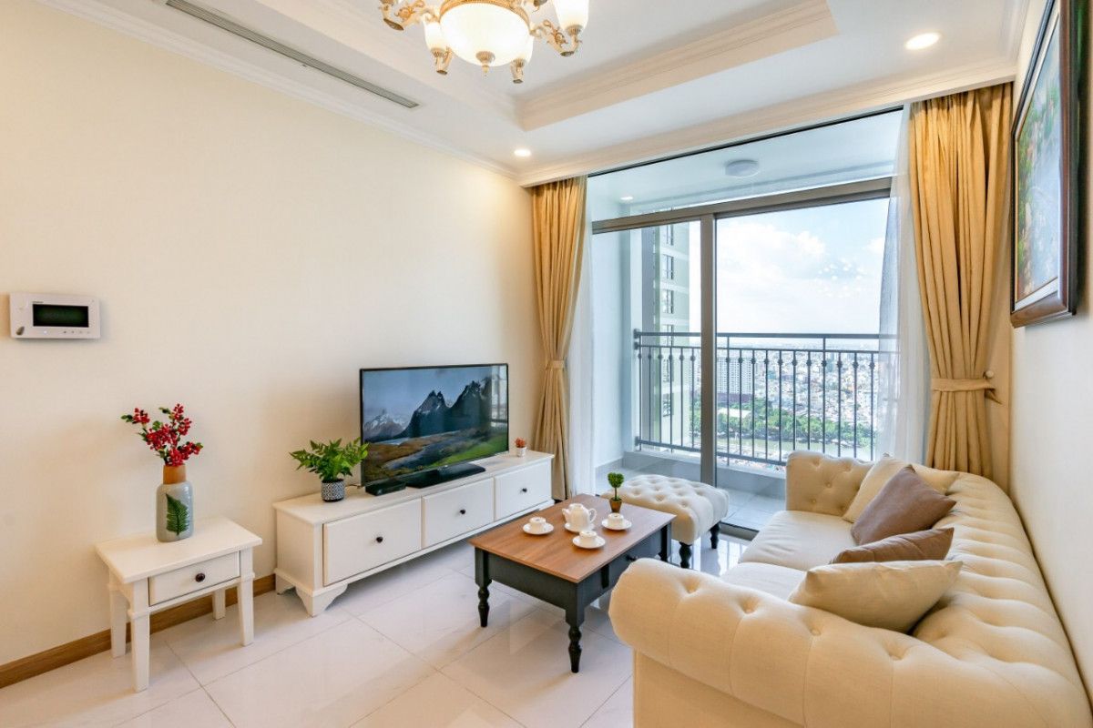 Cho thuê căn hộ 2 phòng ngủ tòa B đầy đủ nội thất tầng trung view nội khu Masteri Rivera Đà Nẵng