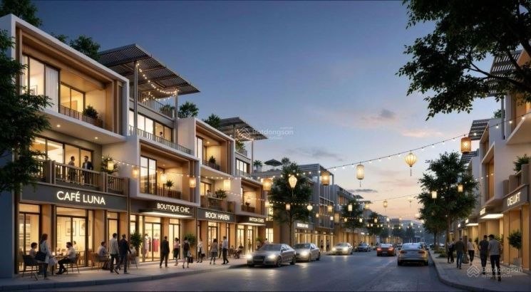 Bán nhà phố shophouse hướng Bắc Pearl Rivera Hanoi Mê Linh xây thô bên trong - DT: 70m2 x 4 tầng