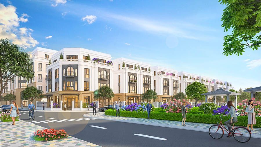 Bán shophouse Tây Tứ Trạch xây 4 tầng - Hoàn thiện bên ngoài KD tốt Vinhomes King Park Bắc Ninh