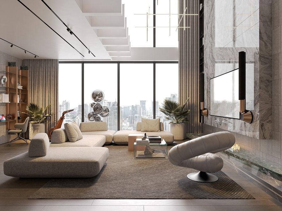 Cho thuê Penthouse căn góc - Nội thất cao cấp tầng cao - Kính LowE Sunshine Continental Trần Bình