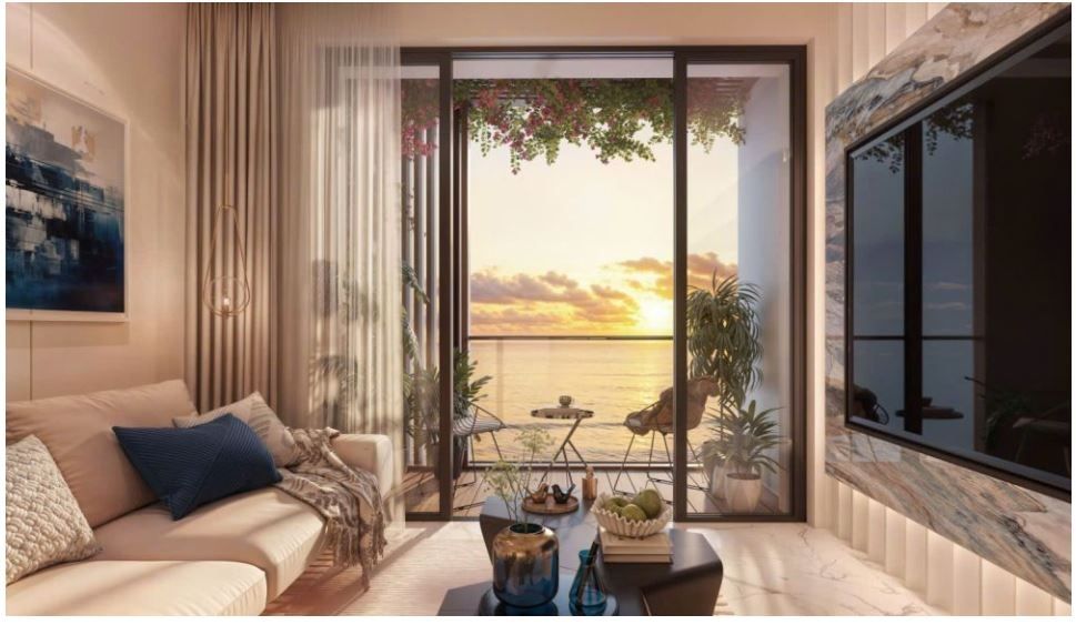 Cho thuê căn 4 ngủ full nội thất - Tầng trung nhìn bờ biển Charmora City Nha Trang