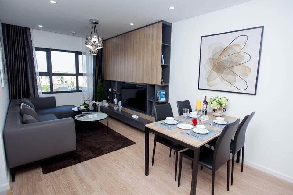 Bán căn hộ 1 ngủ 1WC tầng trung hướng Tây nội thất cơ bản Eco Garden Bắc Giang nhìn ra đường phố