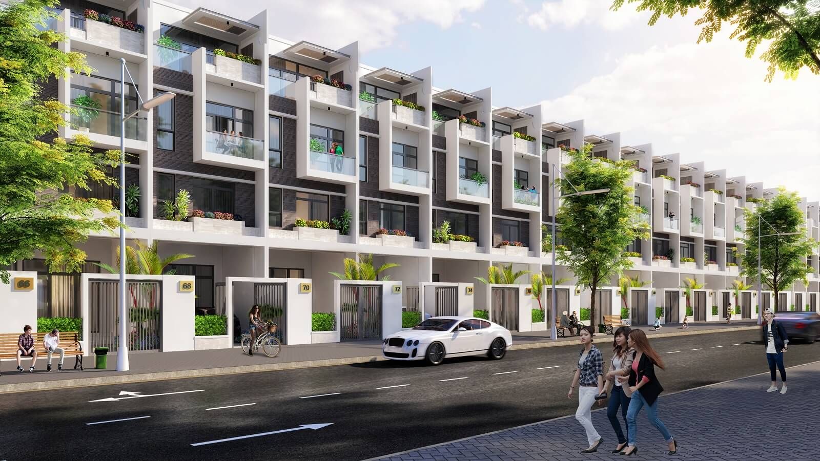 Bán liền kề xẻ khe hướng Tây Pearl Rivera Hanoi Mê Linh - DT: 80m2 x 4 tầng vừa ở, vừa kinh doanh