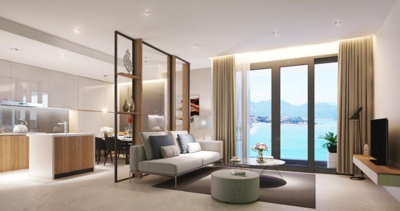 Bán căn Studio - DT: 29.9m2 Đông Bắc ban công view biển tầng cao TS8 Ông Thạch The Sunset Phú Quốc