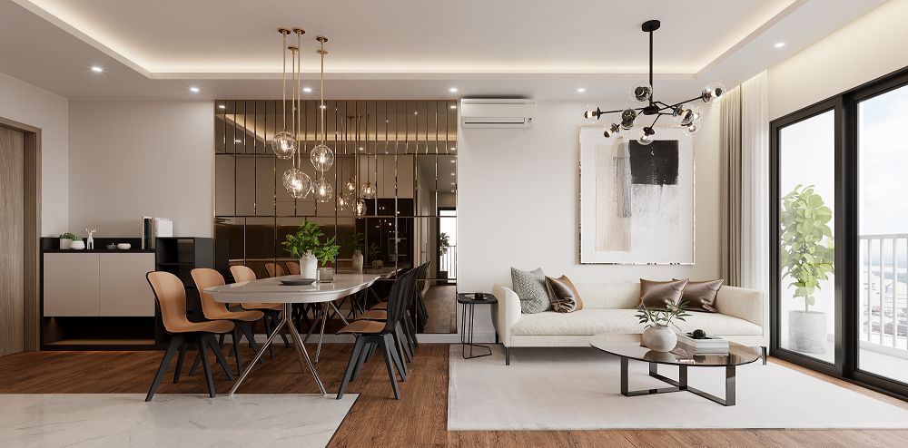 Bán chung cư 2PN/1WC hướng Nam ban công view vườn hoa The Harbor Skyline Vũ Yên nội thất cao cấp