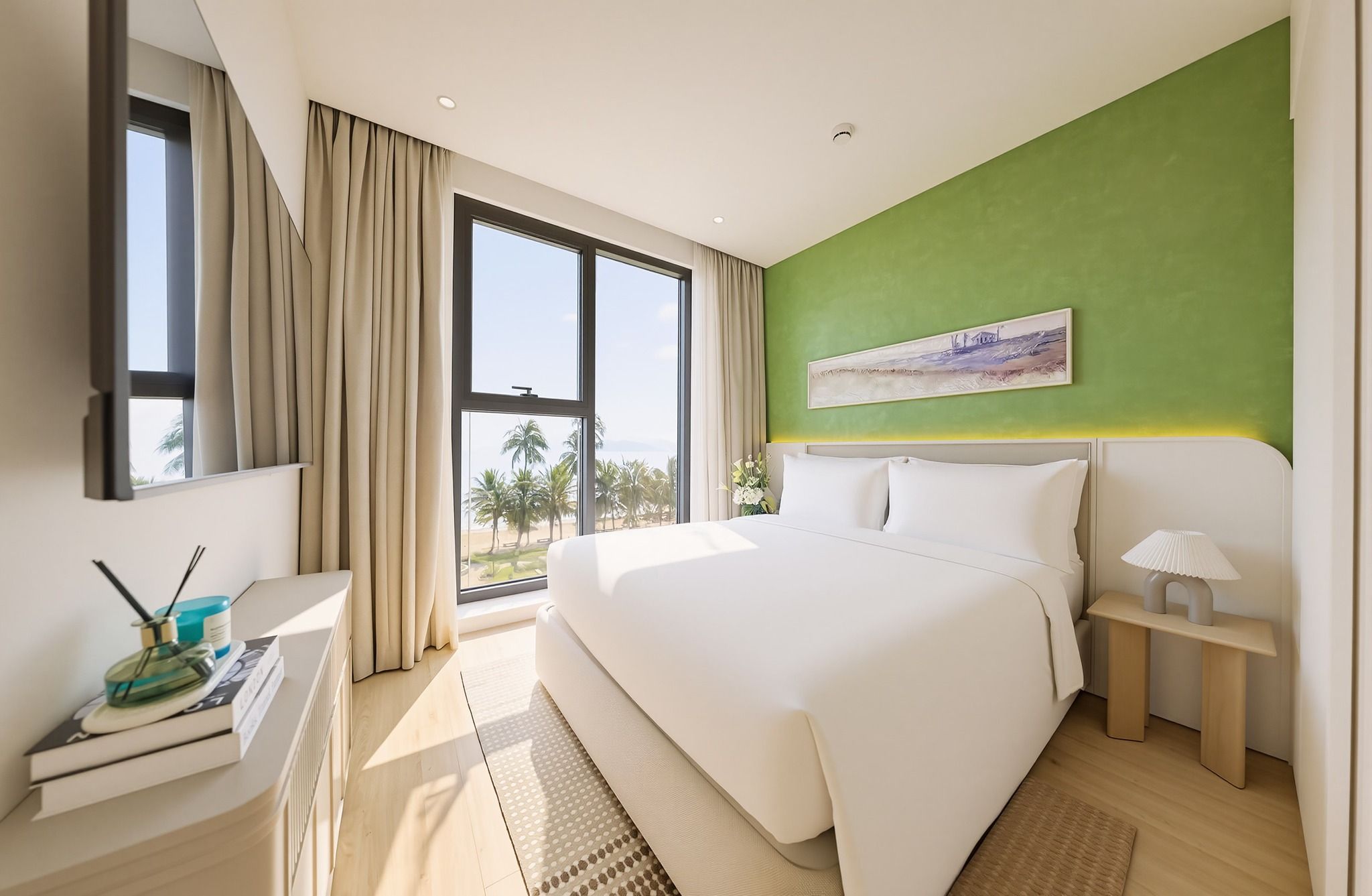 Mua Studio tầng thấp view bờ biển - DT: 31m2 Tây Tứ Trạch bàn giao cơ bản Charmora City Nha Trang