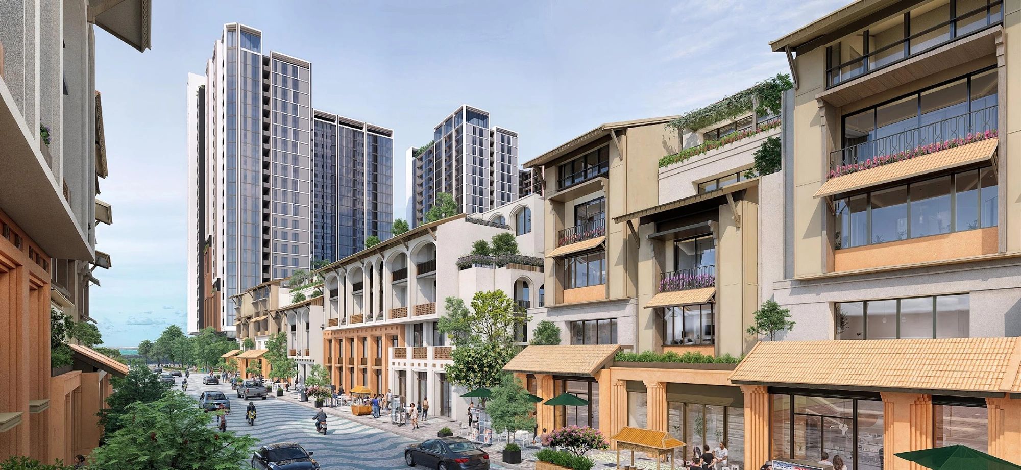 Mua nhà liền kề hướng Đông Nam nhìn ra vườn hoa - Vừa ở, vừa kinh doanh Charmora City Sun Nha Trang