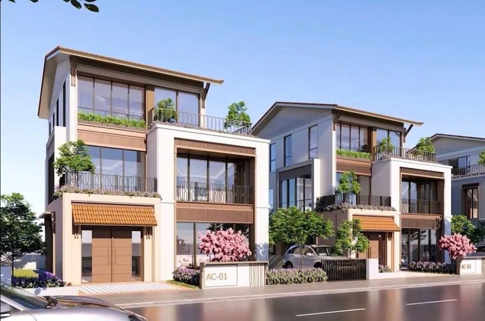 Bán biệt thự đơn lập Tây Tứ Trạch bàn giao mặt ngoài 3 tầng 1 tum - DT: 180m2 Sun Group Bắc Ninh