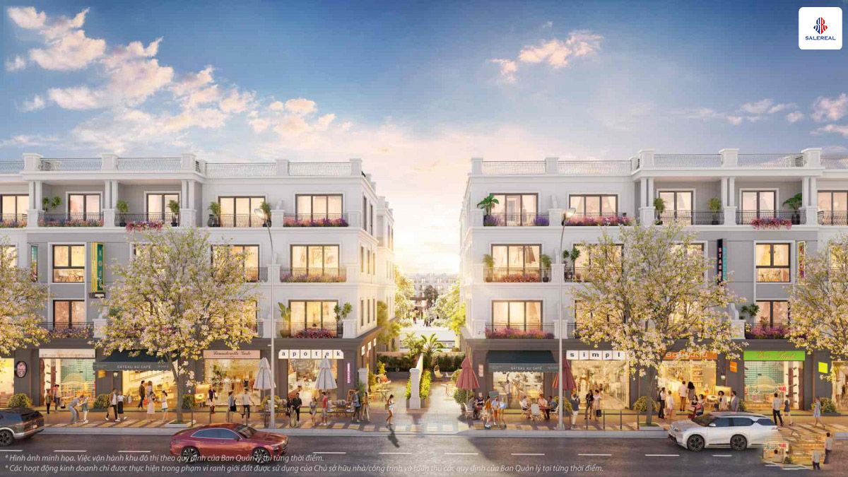 Bán shophouse Vin Bắc Ninh hướng Tây Bắc vừa ở, vừa kinh doanh xây thô 4 tầng kinh doanh tốt