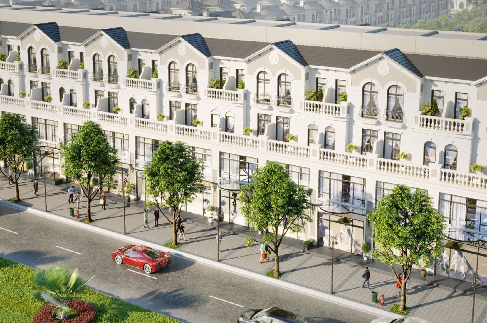 Cần cho thuê căn shophouse Tây tứ trạch bàn giao thô Mailand Hanoi City Hoài Đức