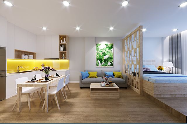 Bán căn hộ 2 phòng ngủ 2WC tầng thấp Tây Bắc - Nội thất cơ bản CĐT Sky Gemia Hải Dương