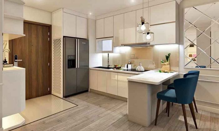 Cho thuê căn góc 3 phòng ngủ tầng cao view đô thị nội thất cơ bản Sun Grand City Cầu Giấy