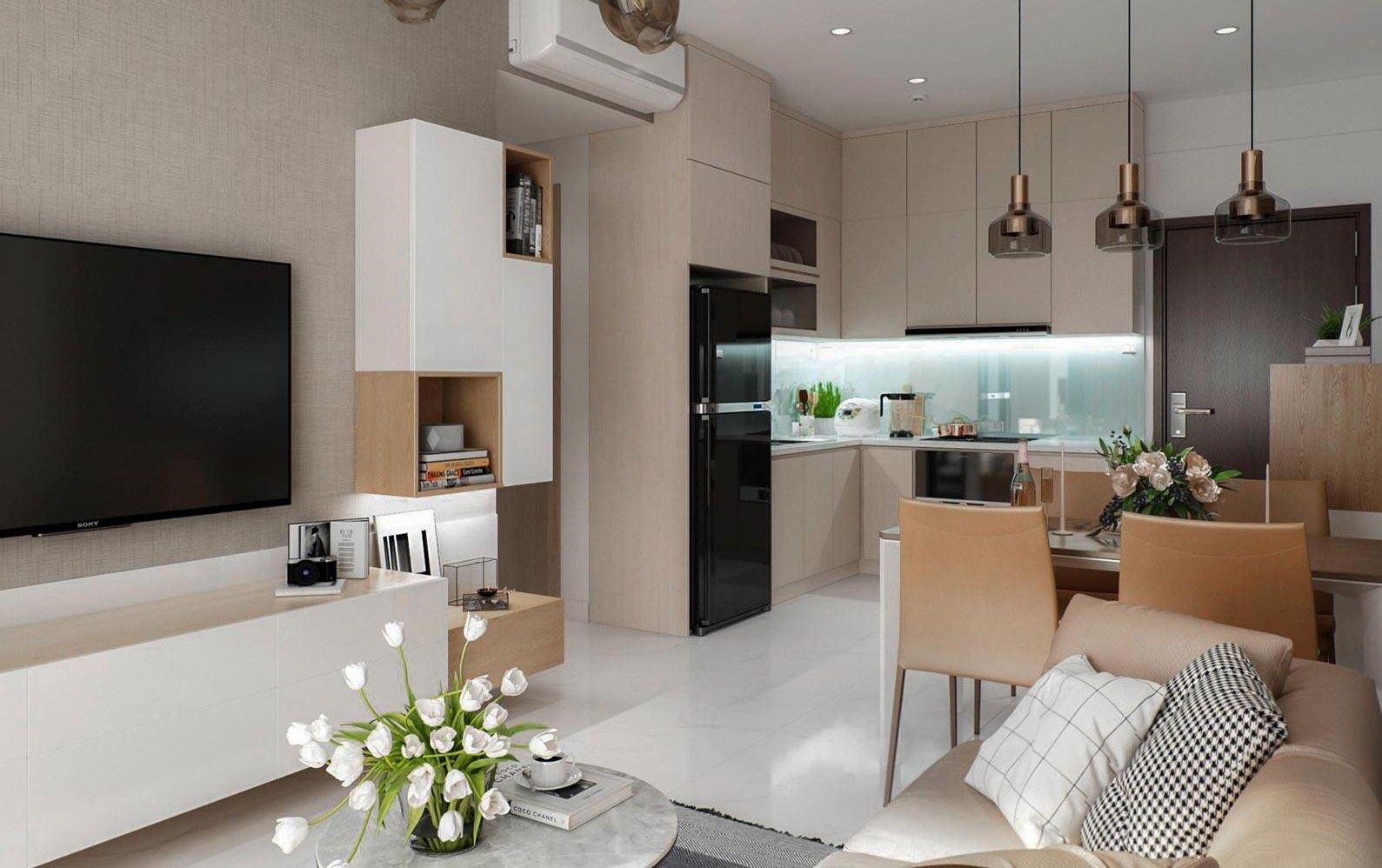 Bán chung cư 3 ngủ ban công Đông Nam view nhìn ra thành phố Sun Grand City Cầu Giấy nội thất CĐT