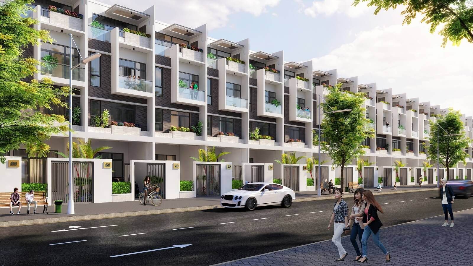 Cho thuê shophouse đối diện công viên xây 4 tầng chưa đồ KD tốt The Fullton Capitaland Hưng Yên