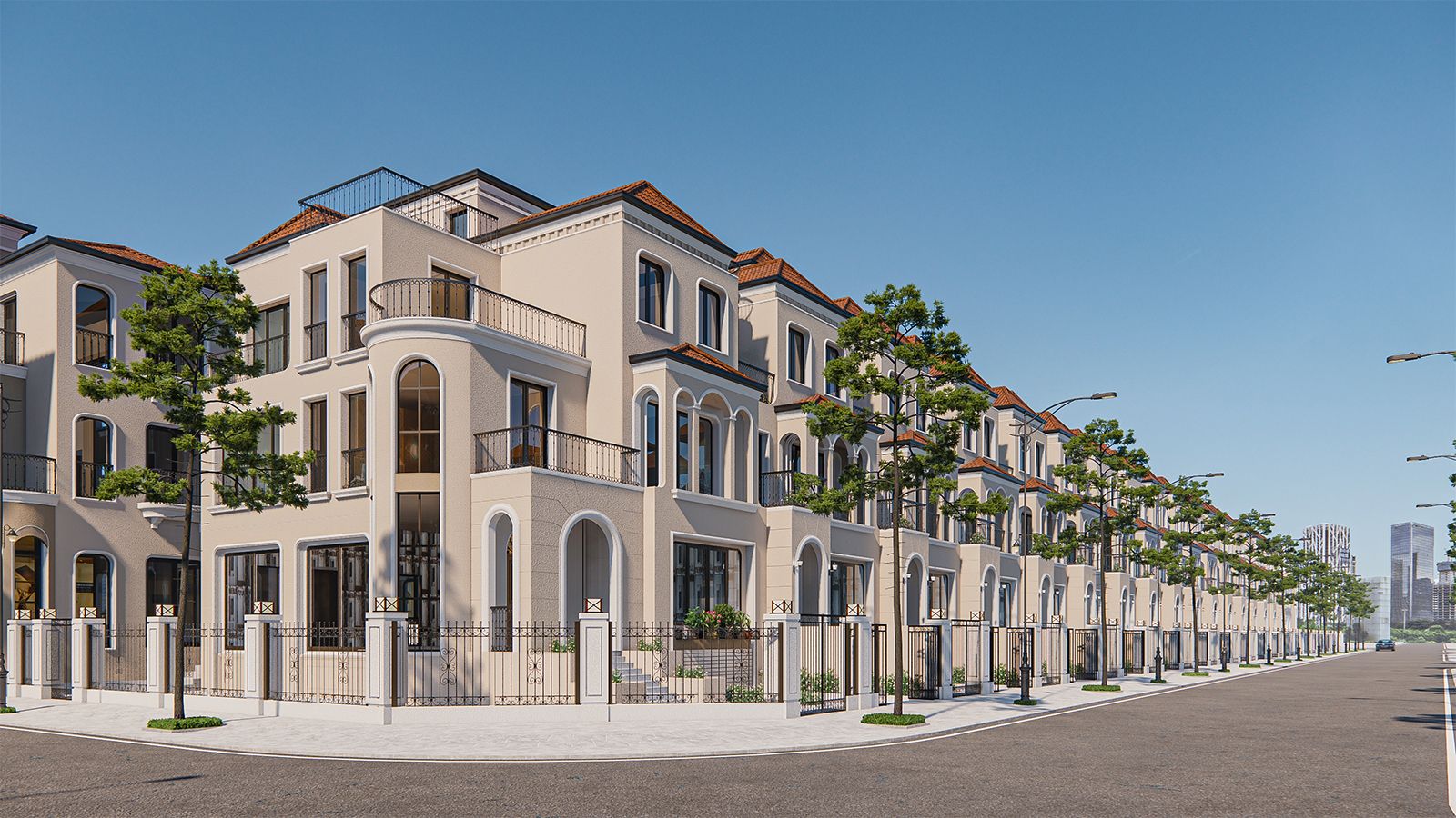 Bán căn góc liền kề hướng Nam hoàn thiện mặt ngoài diện tích 100m2 x 4 tầng Vinhomes Bắc Hồng