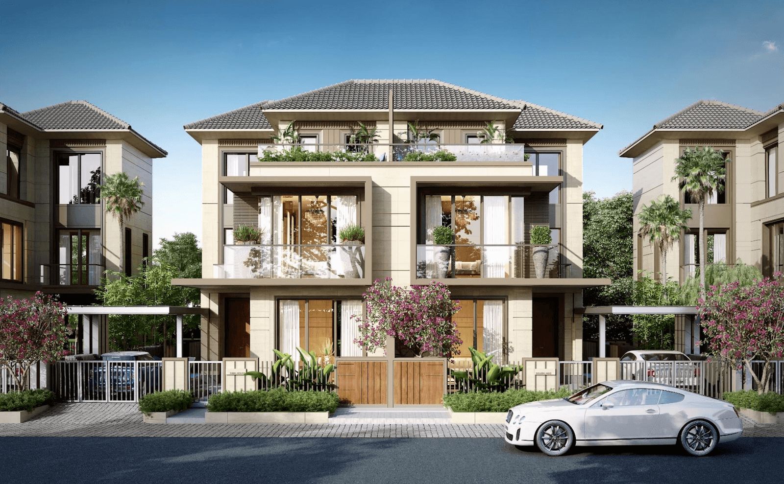 Bán biệt thự sân vườn Pearl Rivera Hanoi Mê Linh hướng Bắc xây thô - Kế cận công viên 3 tầng 1 tum