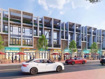 Mua nhà liền kề Tây Tứ Trạch hoàn thiện bên ngoài MT 9m xây 4 tầng Vinhomes Green City Long An