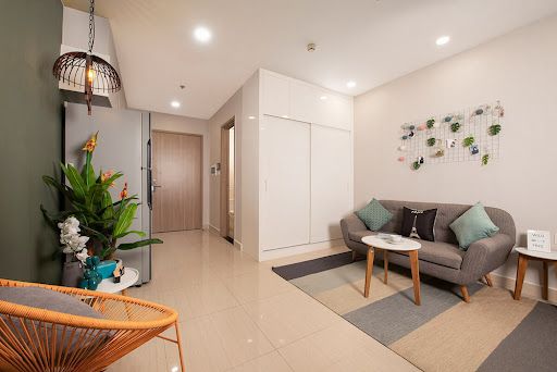 Bán căn hộ Hạnh Phúc 2 ngủ ban công hướng Đông bàn giao cơ bản Happy Homes Tràng Cát