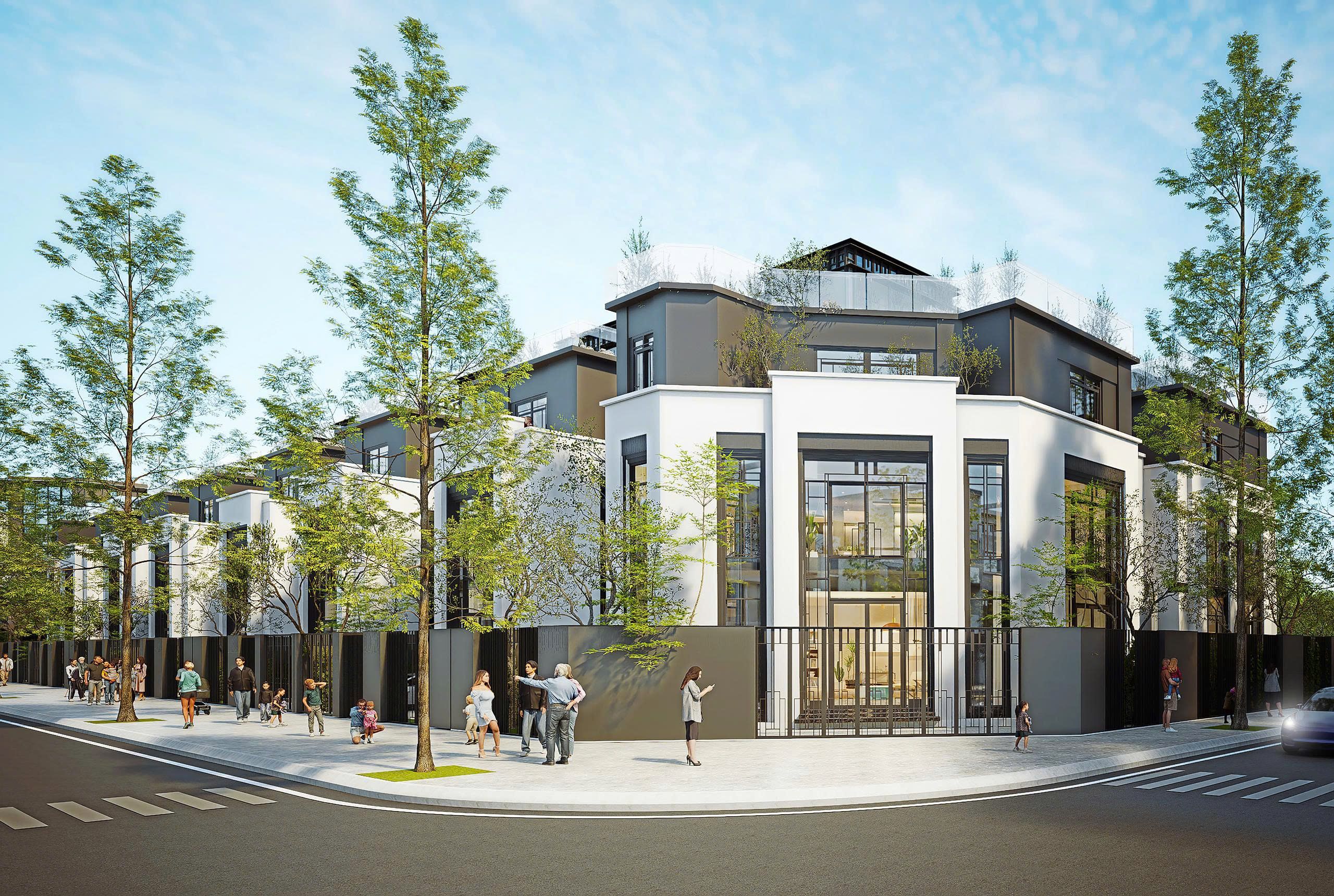 Bán biệt thự căn góc đơn lập 3 tầng 1 tum có sân vườn - DT: 192.5m2 Đông Nam Hanoi Oriental