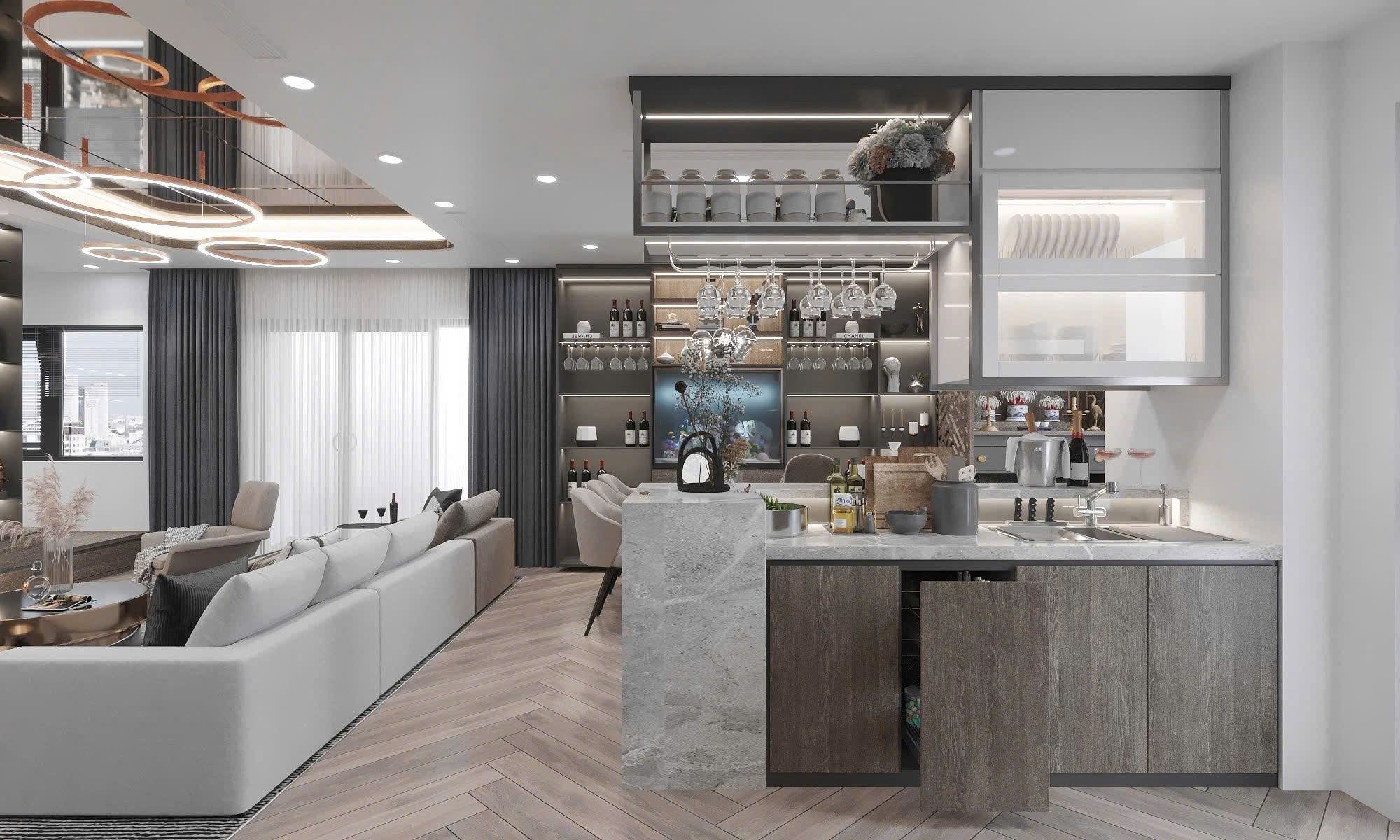 Bán chung cư 2 ngủ hướng Bắc - DT: 67.9m2 nội thất cao cấp tầng cao Iconia Lakeside Tố Hữu