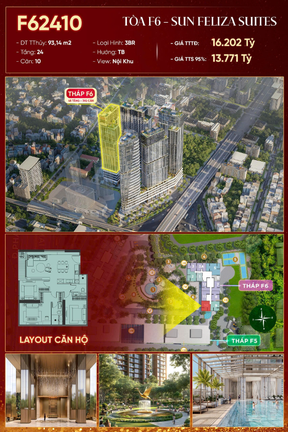 căn hộ F62410 tại Sun Feliza Suites