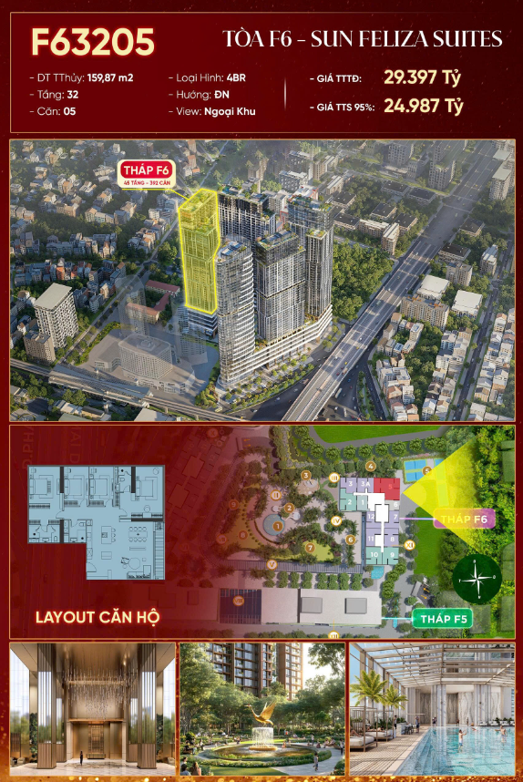 Căn hộ F63205 tại Sun Feliza Suites