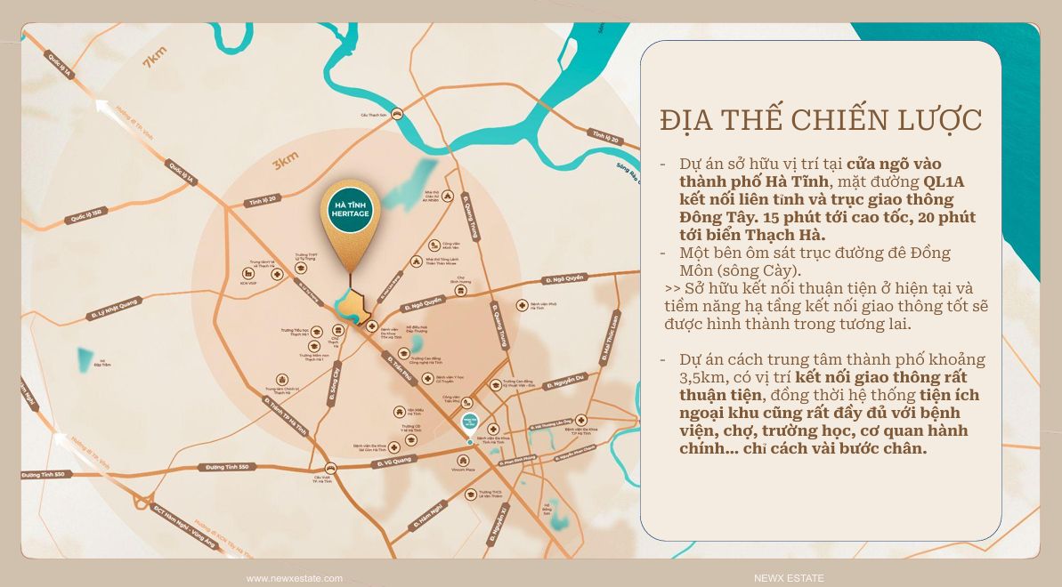 Vị trí Hà Tĩnh Heritage điểm đến sống đẳng cấp tại cửa ngõ phía Bắc thành phố