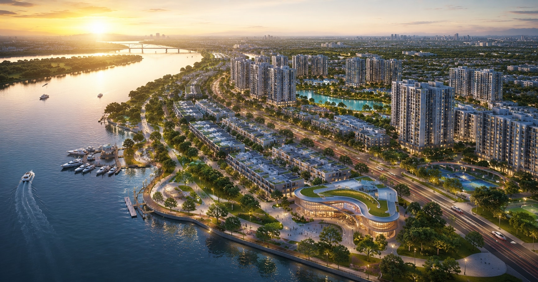 Tiện ích Sunshine Rivernia Finance & Tech Hub và đặc quyền sống nghỉ dưỡng sinh thái 