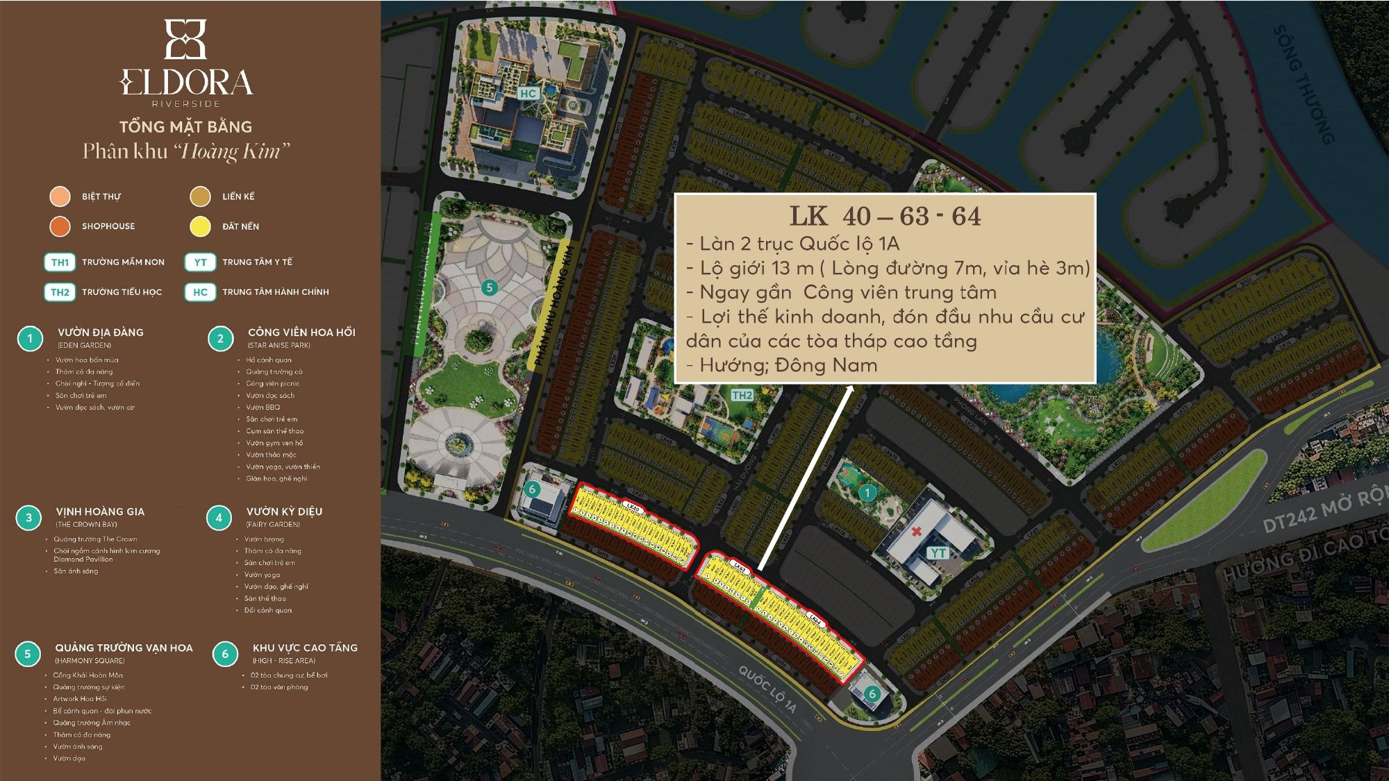 Mặt bằng thiết kế Eldora Riverside và nghệ thuật kiến tạo không gian sống sinh thái