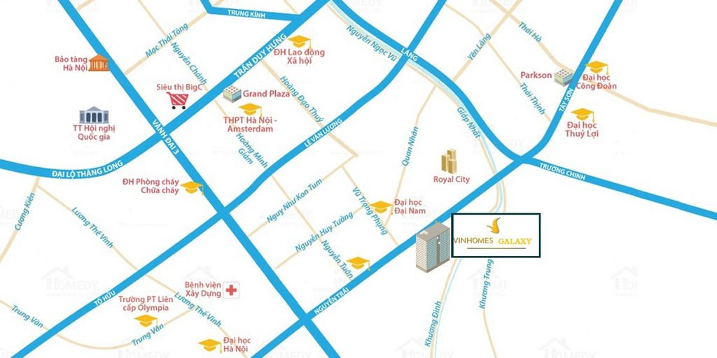 Vị trí Vinhomes Galaxy Nguyễn Trãi 