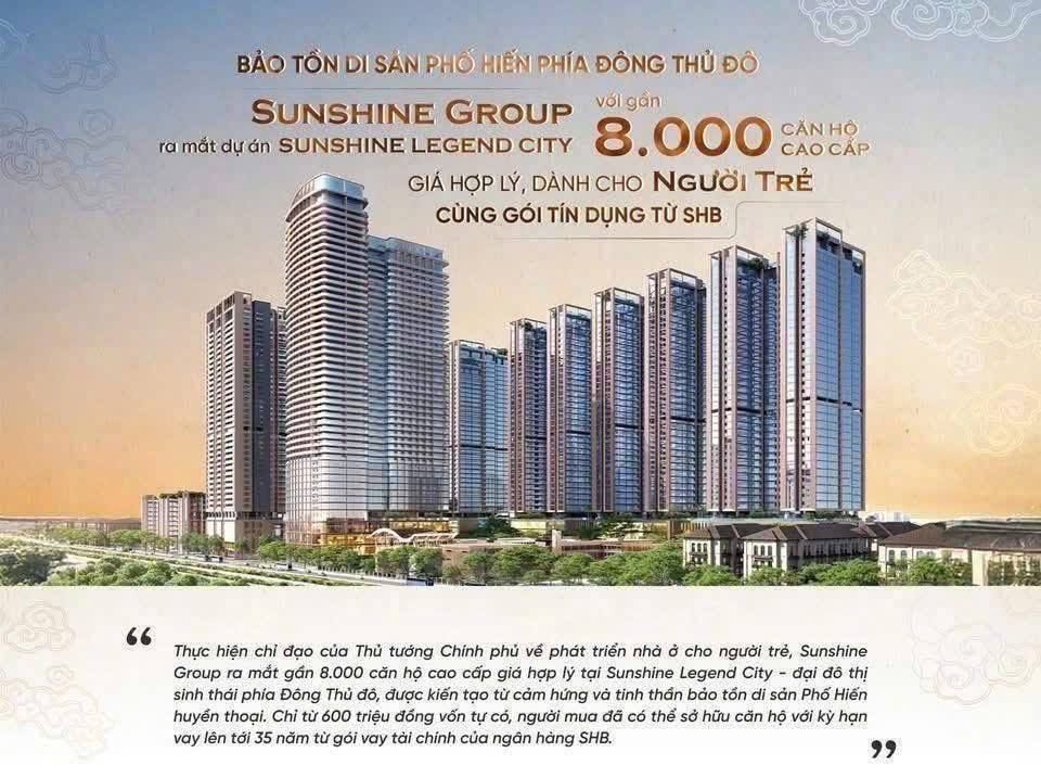 Chính sách bán hàng Sunshine Legend City Văn Giang