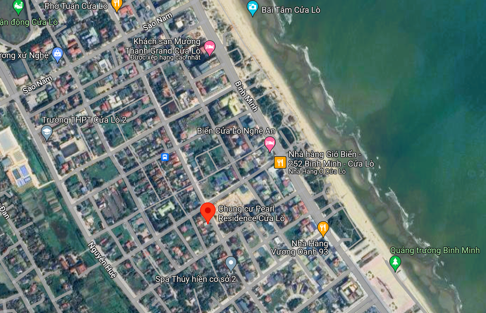 Vị trí dự án Pearl Residence BRG Cửa Lò