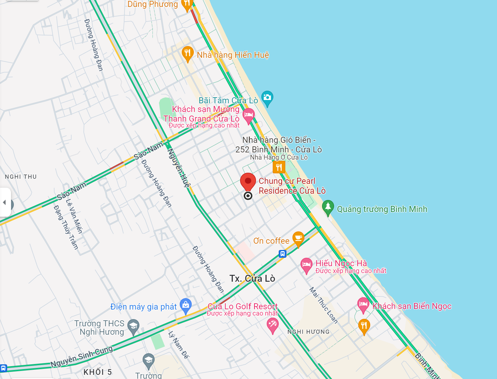 Vị trí Pearl Residence Cửa Lò