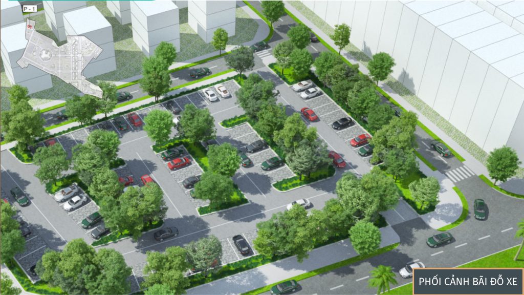 Hệ thống bãi đỗ xe ngoài trời tại dự án Hinode Royal Park