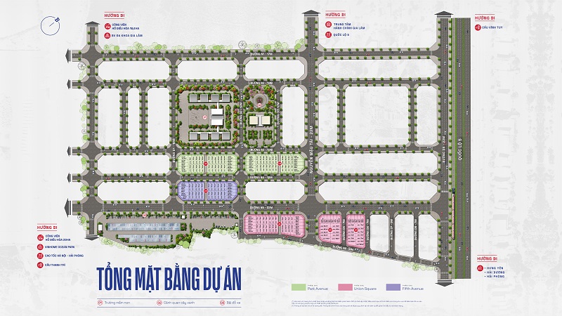 Mặt bằng thiết kế Hanoi Oriental Gia Lâm phản ánh triết lý sống thấp tầng có chiều sâu