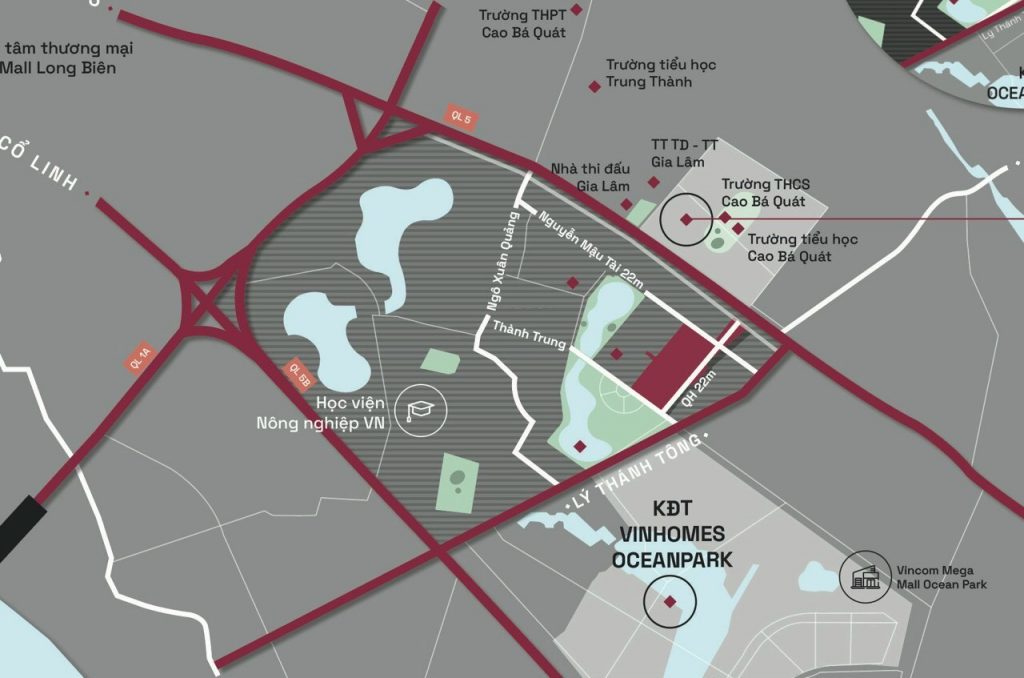 Vị trí Hanoi Oriental Gia Lâm định hình không gian sống mới tại cửa ngõ phía Đông Hà Nội