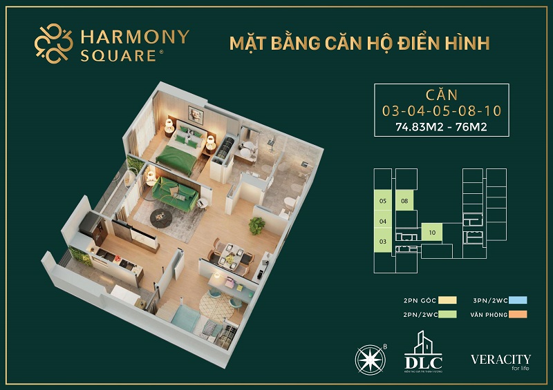 Bán căn hộ 2 phòng ngủ Tháp đôi Kepler Land TSQ Mỗ Lao