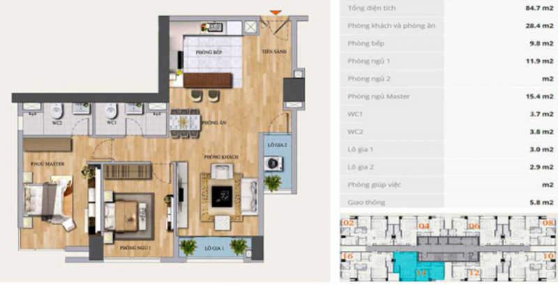 Thiết kế mặt bằng căn hộ The Nelson Private Residences 29 Láng Hạ