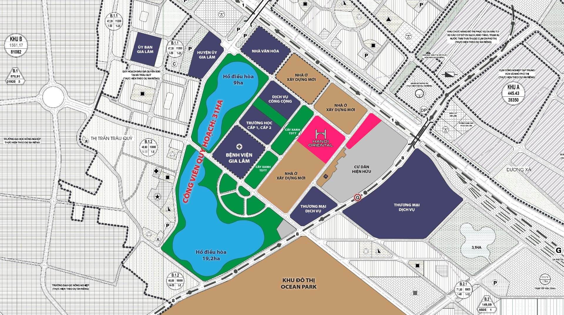 Quy hoạch Hanoi Oriental Gia Lâm tạo nên cấu trúc sống hài hòa và bền vững
